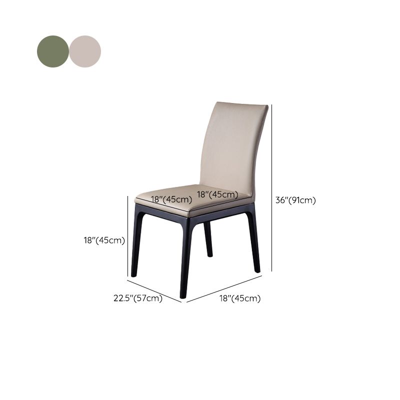 Contemporary Dining Chairs Upholstered Chairs with Wood Base