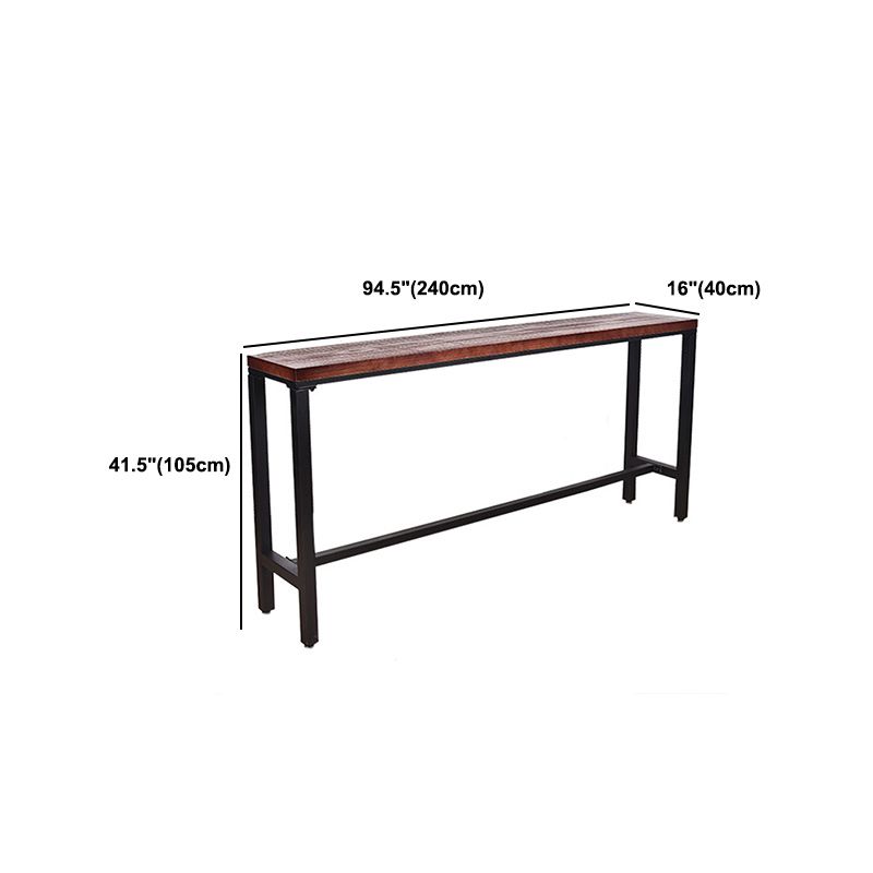 Industrial 1/5 Pieces Bar Table Set Rectangle Pine Wood Counter Table for Cafe