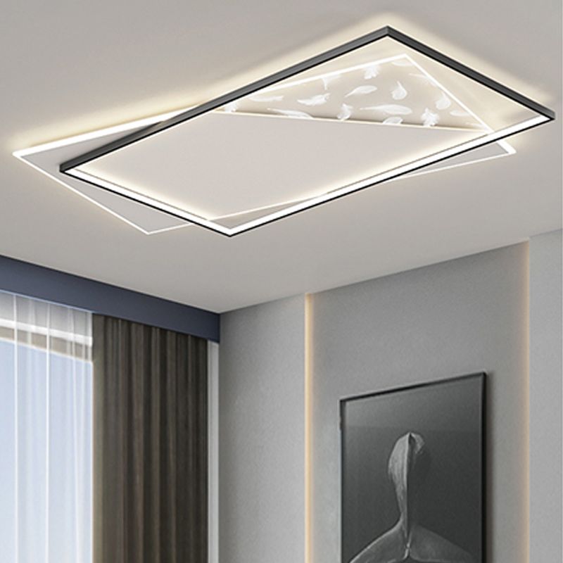 Vierkante LED-inbouwlamp Feather Pattern Simplicity-plafondlamp voor slaapkamer