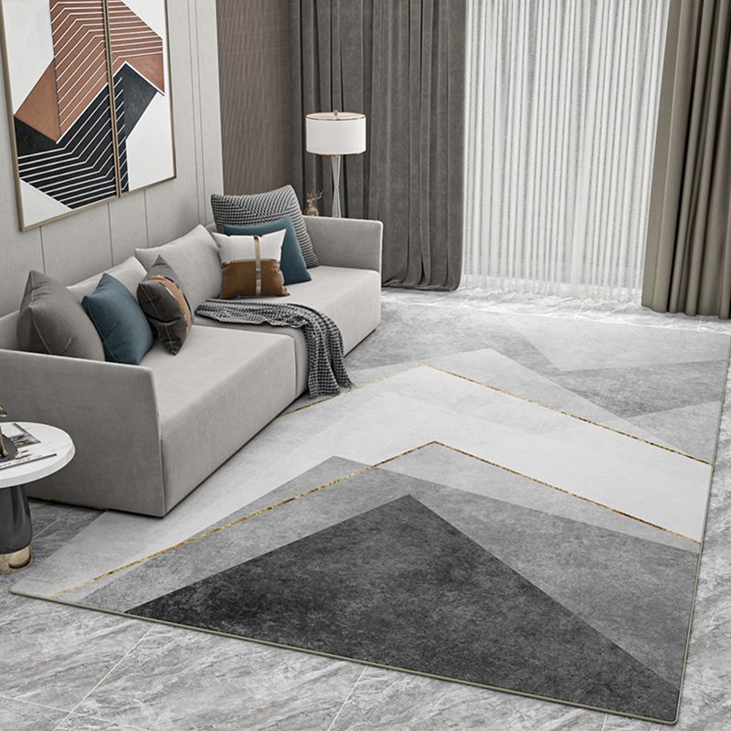 Gray Tone Gorgeous Rug Leisure Contrast Panel Carpet Stain Resistant Carpet for Living Room