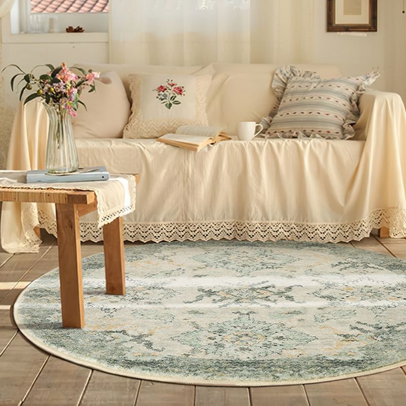 Stylish Red Area Carpet Bohemian Pattern Polyester Rug Anti-Slip Washable Rug for Home Decor
