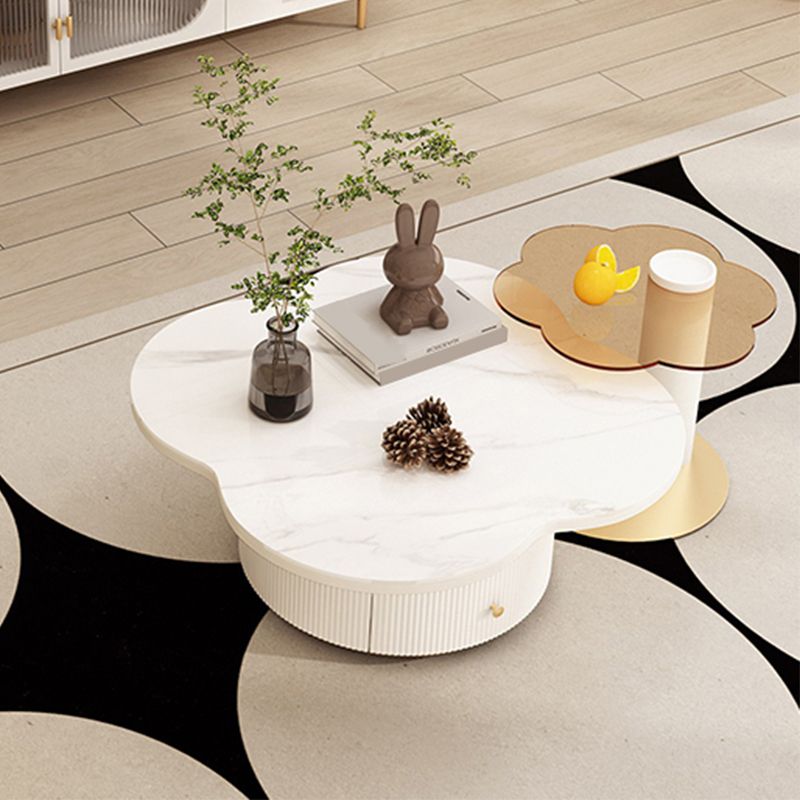 Contemporary Coffee Table Pedestal Slate Coffee Cocktail Table