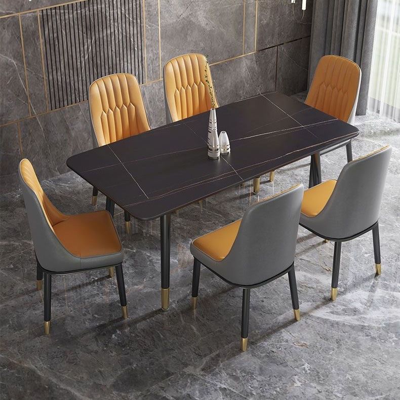 Simplicity Furniture Rectangle Stone Dining Room Table for Dining Room