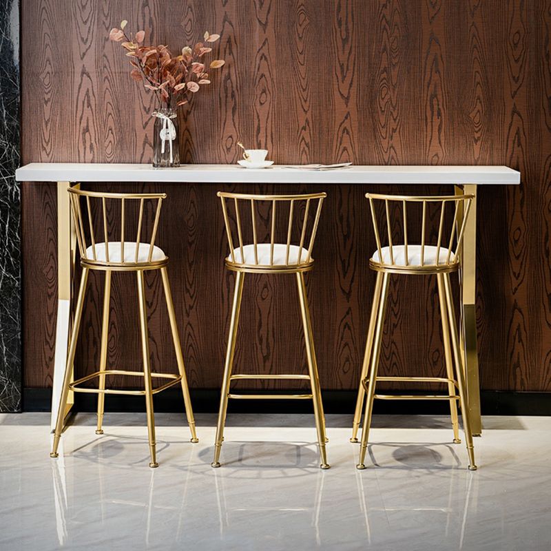 Glam Rectangular Pub Table Set 1/4 Pieces Bar Stool and Table Set