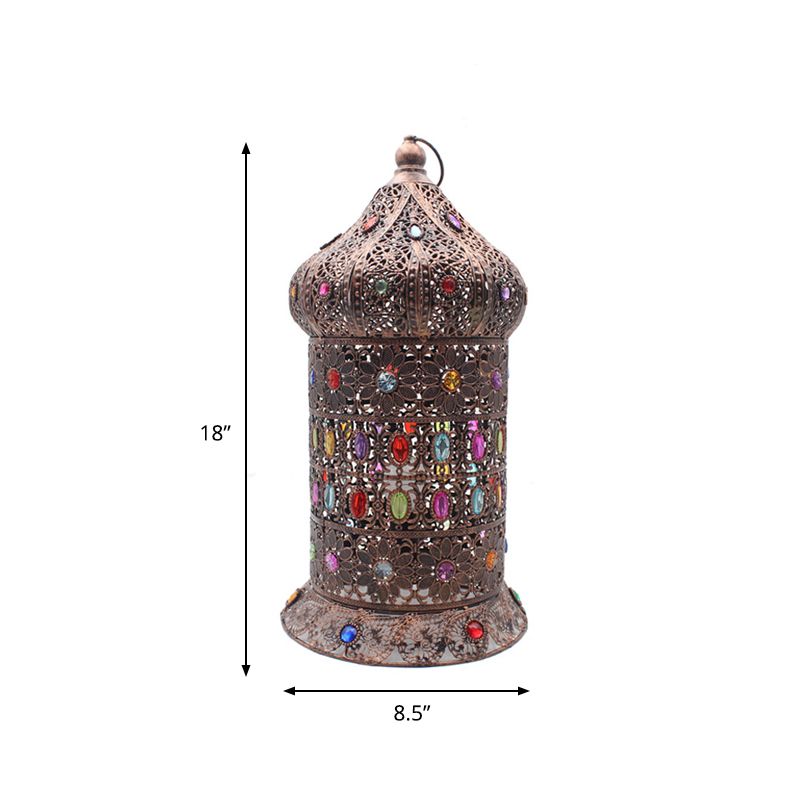 Illuminazione da comodino per camera da letto vuota, lampada da comodino in metallo boemo, 1 lampadina, in bronzo