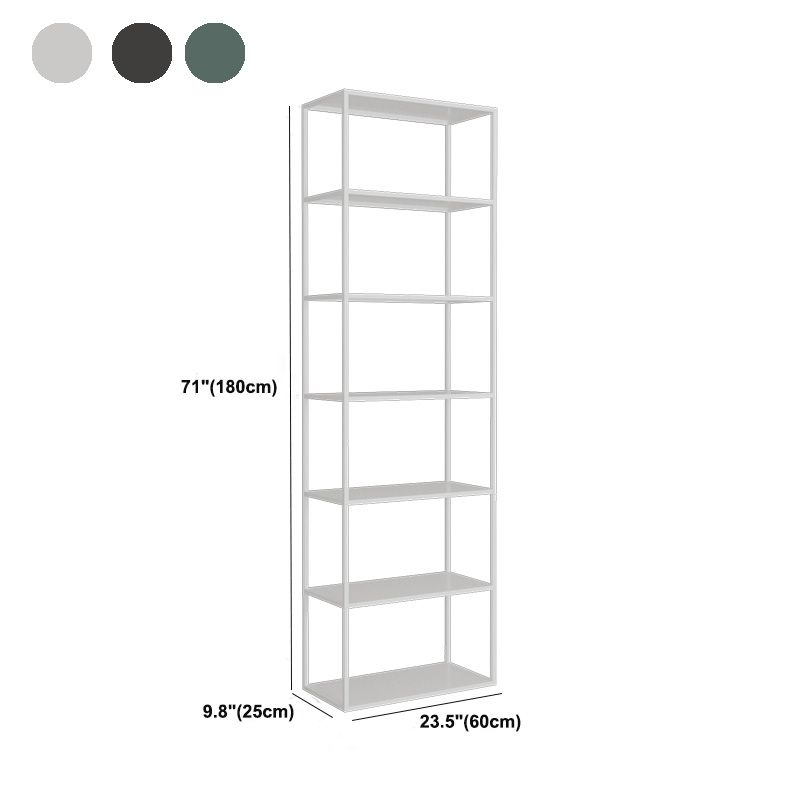 Modern Open Storage Bookcase 9.8" W Iron Frame Bookshelf with Shelves