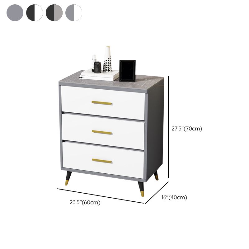 Stone Glam Storage Chest Bedroom Vertical Chest with Drawers