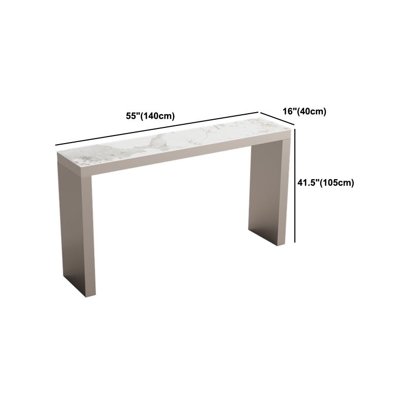 Modern 1/2/3 Pieces Bar Table Set Rectangle Stone Counter Table with Stools for Balcony