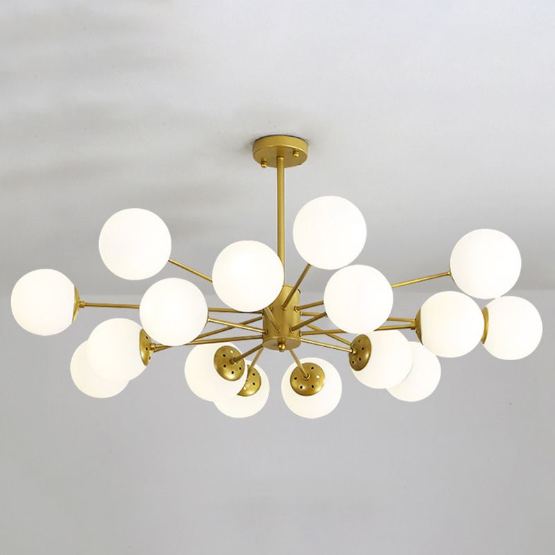 Moderne stijl kroonluchter verlichtingsbevolking bolvormige vorm glas hanglicht voor slaapkamer