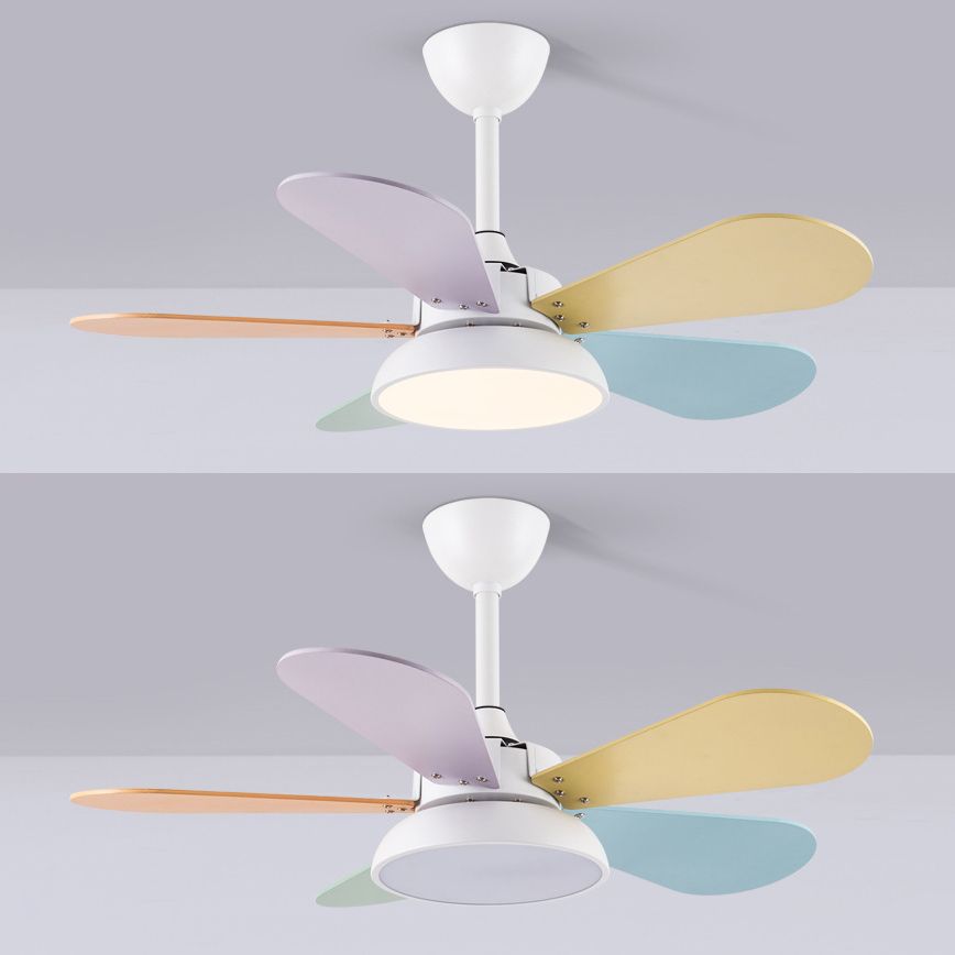 Kids Creative LED Indoor Hanging Lamp Wrought Iron Fan Pendant Light with Acrylic Shade