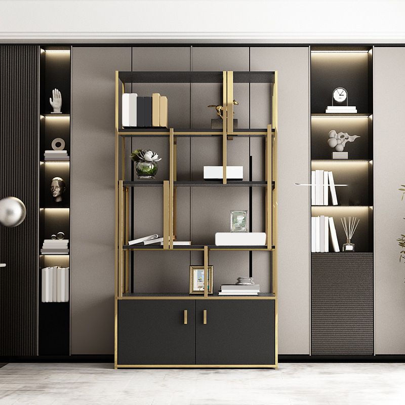 Glam Shelf Bookcase Open Back Metal Bookcase for Home Office