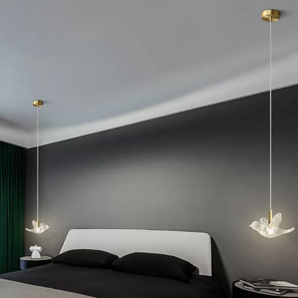 Klein bed ophanging verlichtingsarmatuur Acryl Minimalistische LED LED DOWN -verlichting hanger in messing