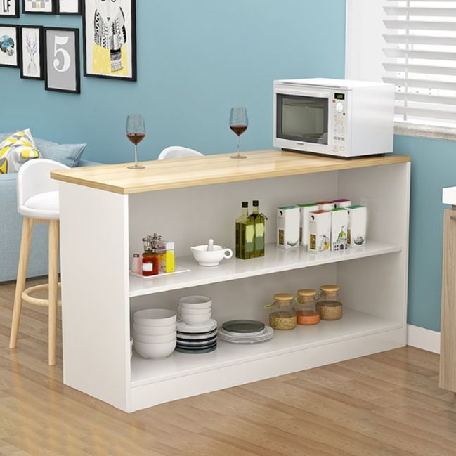 Modern Indoor Bar Stool Table Faux Wood Rectangle Counter Table