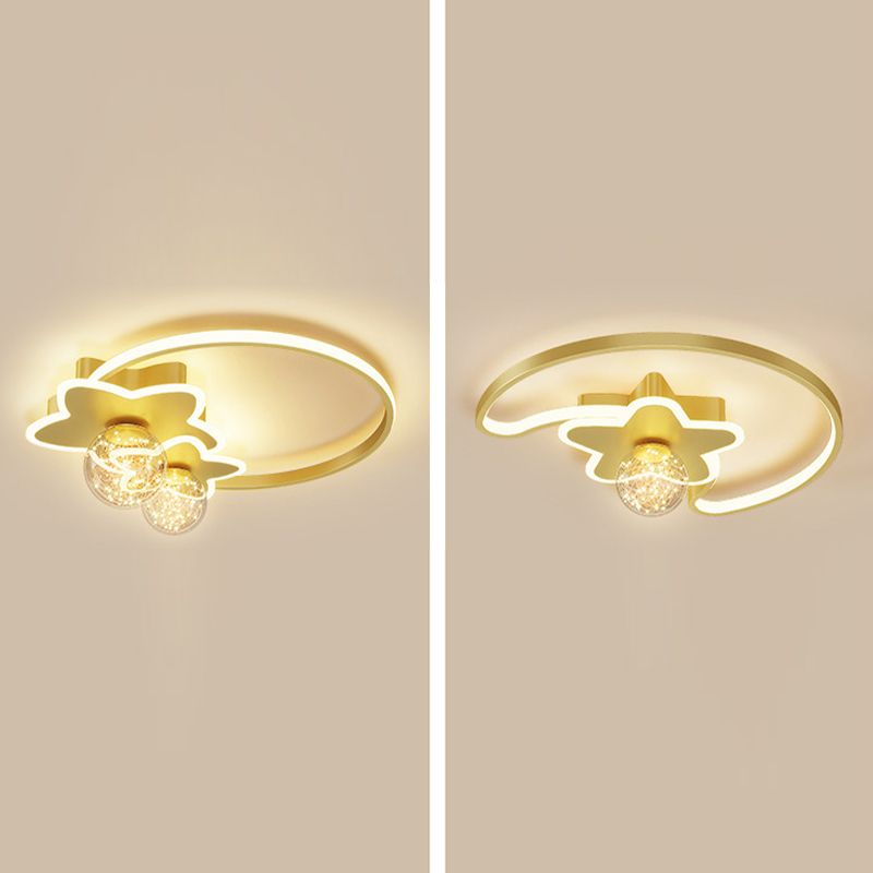 Plafondlamp met metalen kap, eenvoud-stijl LED-plafondmontageverlichting voor slaapkamer