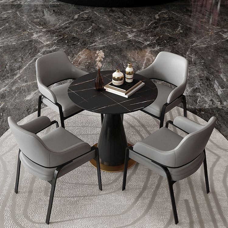 Traditional Luxury Round Indoor Table Sintered Stone Top Table for Kitchen