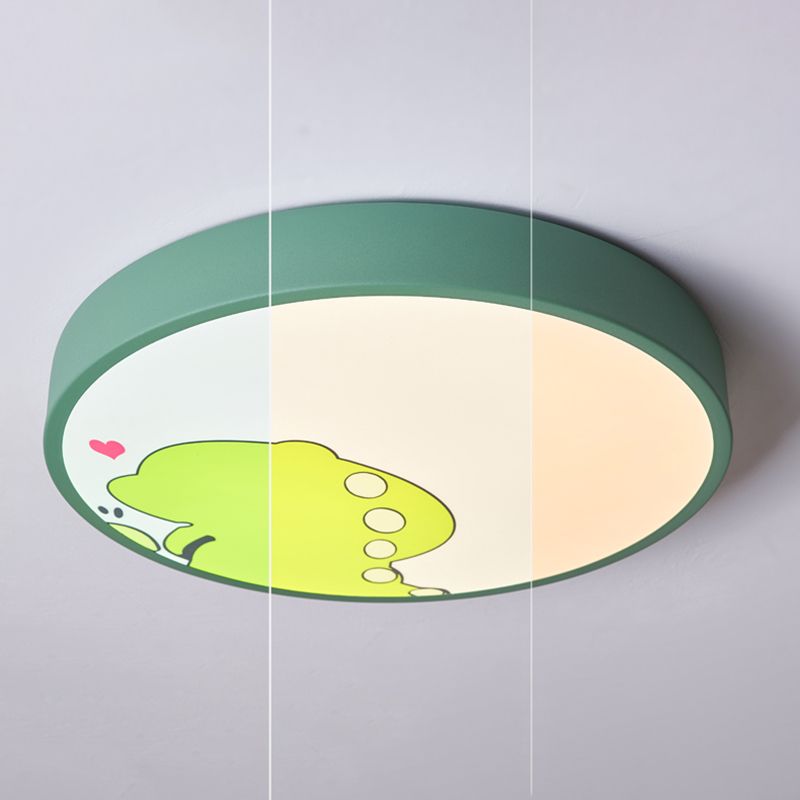 Plafonnier de forme ronde moderne macaron fer 1 lumière encastré pour étude