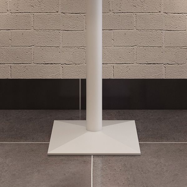 Metal Industrial Square Dining Table Pine Solid Wood Top Table with Pedestal Base