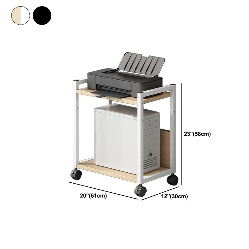 Wood and Metal Bookshelf, Multi Tiers Contemporary Bookcase for Office