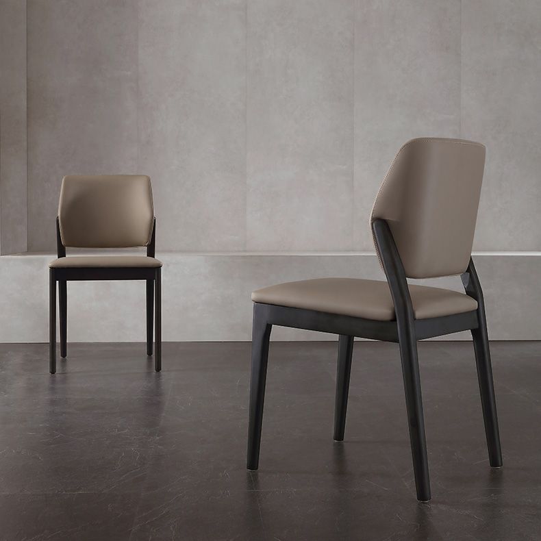 Industrial Solid Wood Dining Chair Wingback Upholstered Side Chair