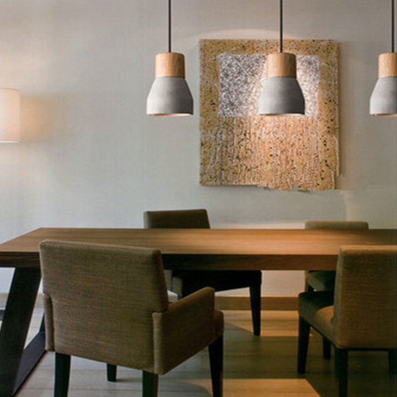 Moderne minimalistische stijl taps toelopende hanglampen 1 lichte hanglamp plafondlicht met cementschaduw
