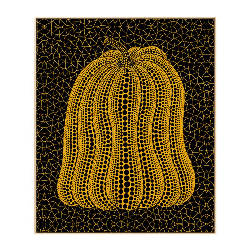 Impression d'art de citrouille d'illustration, décoration murale en toile de couleur foncée pour chambre à coucher, texturée