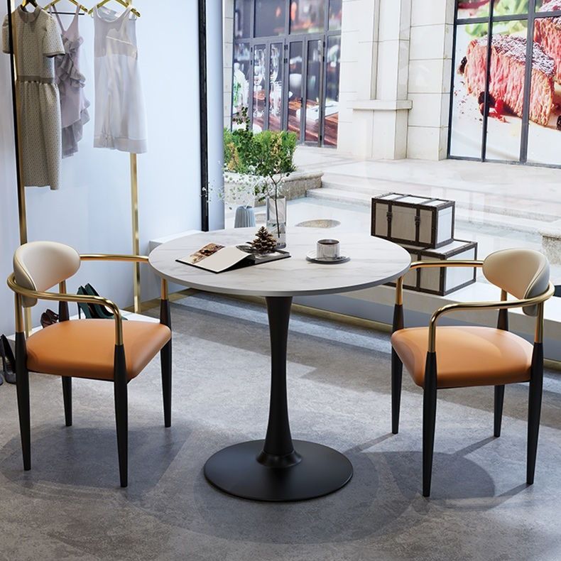 Contemporary Kitchen Dining Chair Black Legs Upholstered Arm Chair