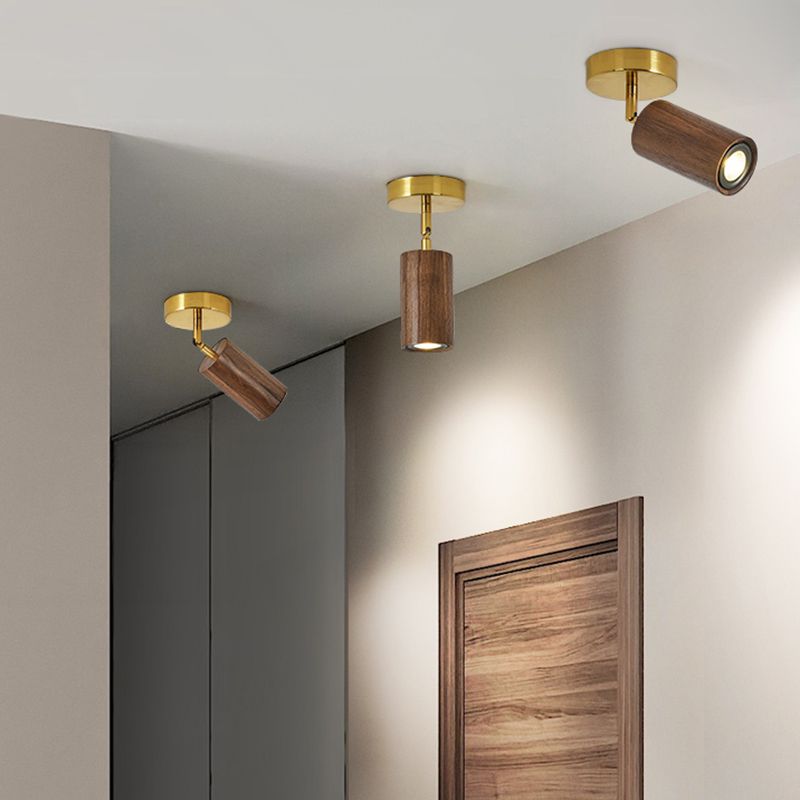Modern Flush Mount Cylinder Shape Ceiling Light with Metal Shade for Passage