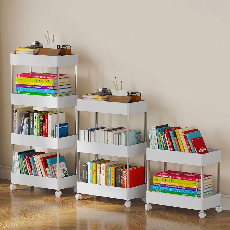 Modern Plastic Bookshelf White Etagere Vertical Open Shelf Bookcase