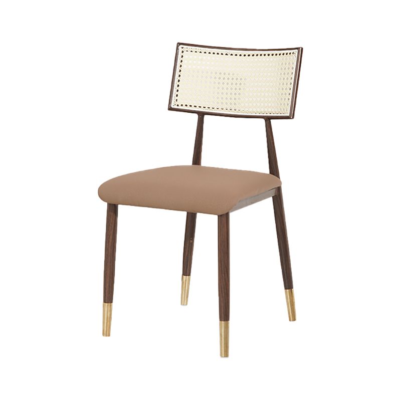 Nordic Style Dining Chairs Open Back Armless Chair for Kitchen with Metal Legs