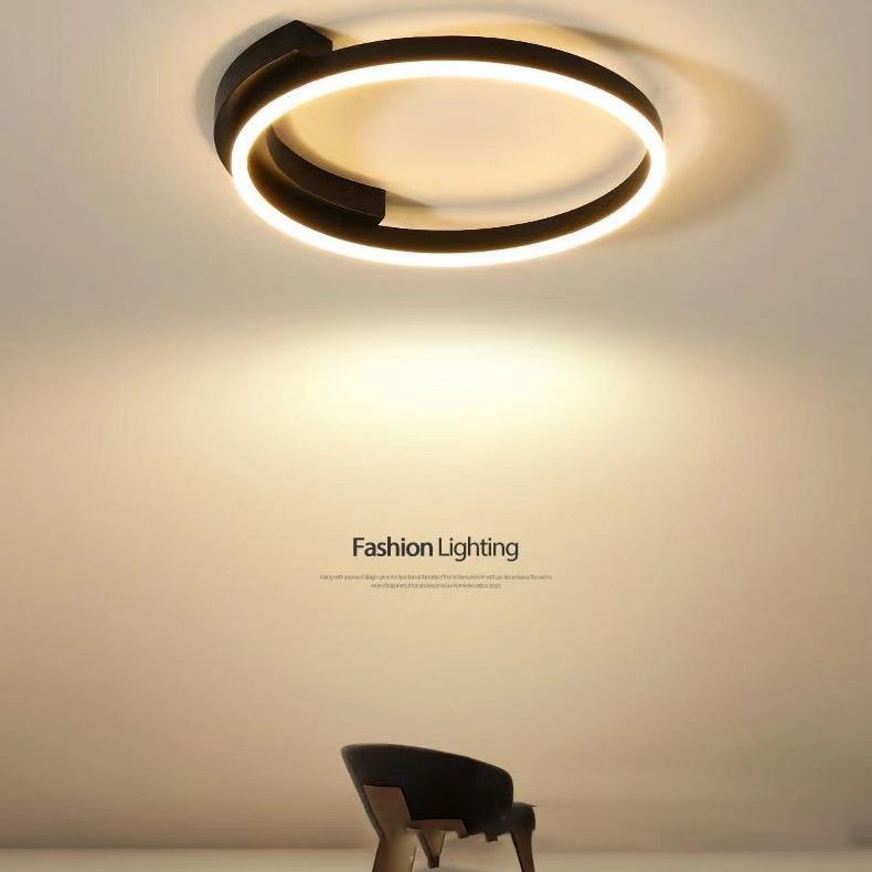 LED Minimaliste moderne Ceiling Light Aluminium circulaire Flush Mount avec Acrylique Shade