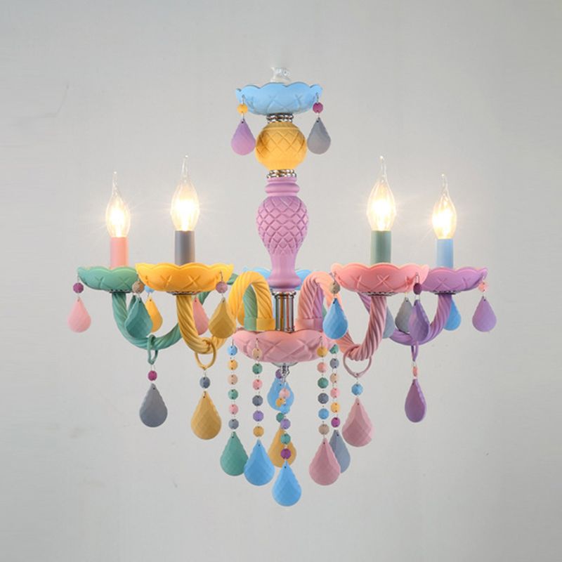 Moderne macaron kaarsenkroonluchter hanger licht metaalhangende hanglampen voor restaurant