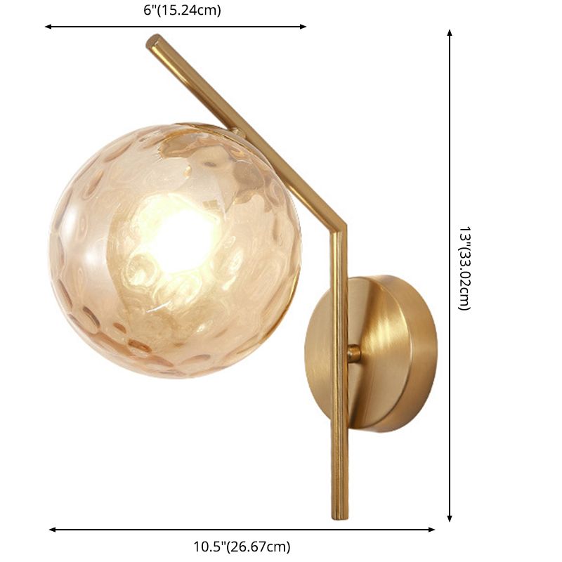 Modern Minimalist Style Spherical Wall Mount Light Fixture 1 Light Wall Lighting with Glass Shade
