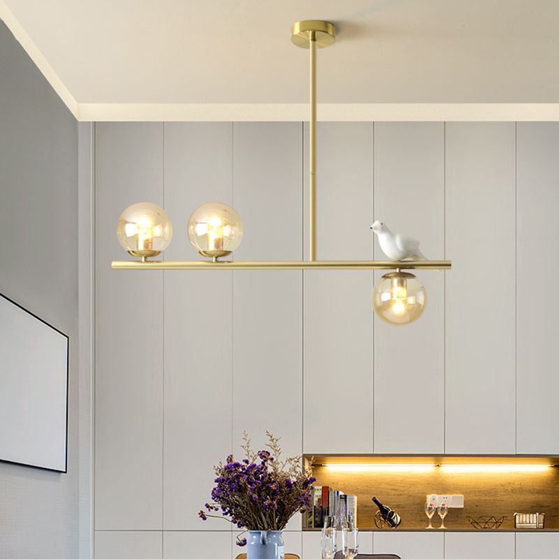 Hanging Island Lights Modern Chandelier Light Fixture in Gold for Dining Room