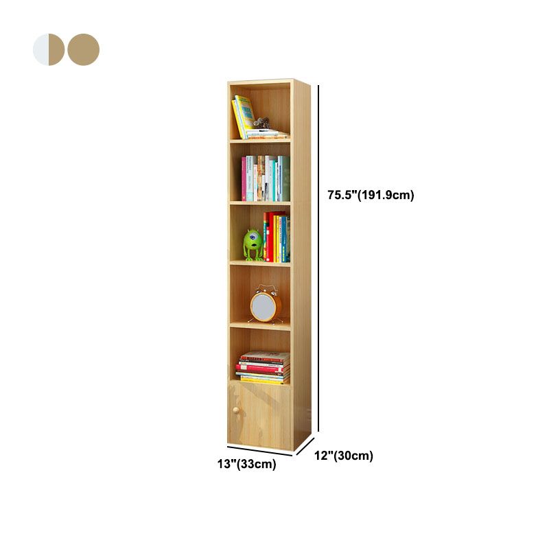 Modern Closed Back Bookshelf Wooden Shelf Bookcase for Study Room