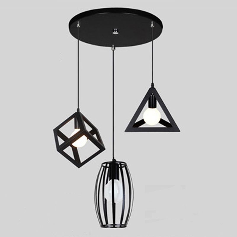 Cage a sospensione a sospensione Vintage Black Metal Suspension Accensione