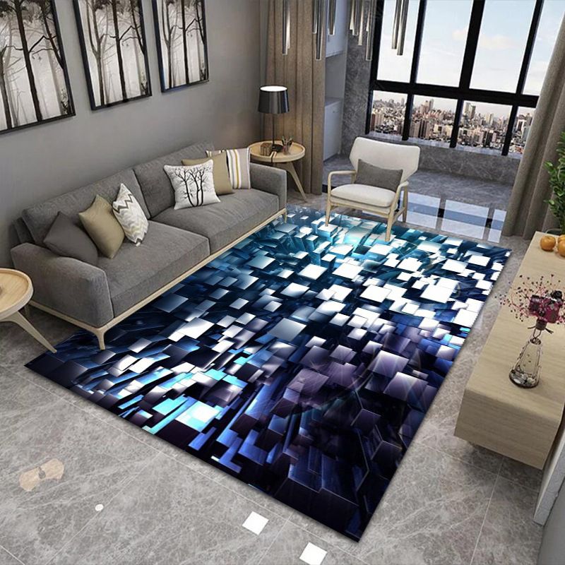Gold Modern Rug Polyester Striped Indoor Rug Stain Resistant Rug for Living Room