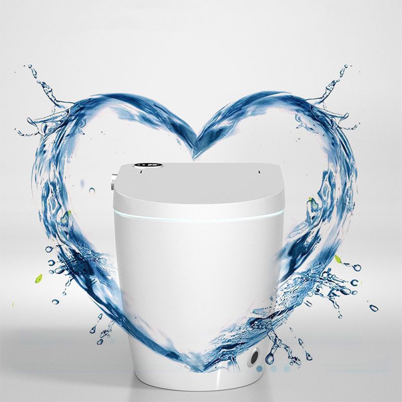 Modern White Skirted Toilet Bowl All-In-One Toilet with Seat for Bathroom