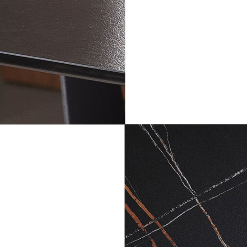 Black Stone Top Dining Table Set with Gray Chairs 1/4/5/7 Pieces Modern Dinette Set