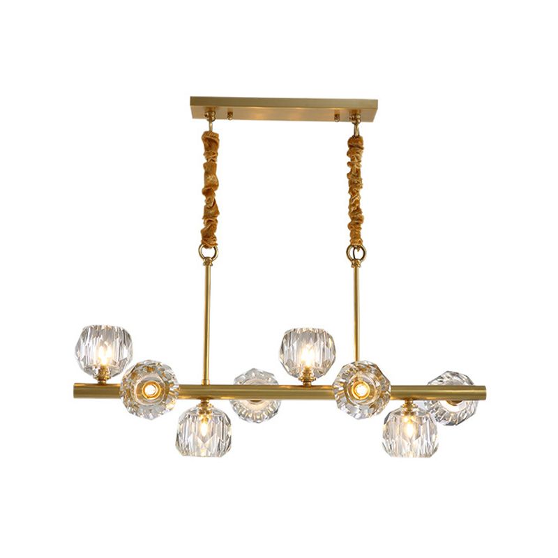Crystal Round Shape Chandelier Light Modern Multi Lights Chandelier Light Fixture in Gold