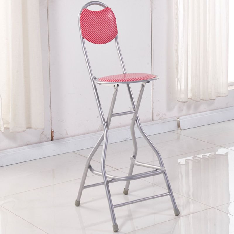 Contemporary Dining Stools Low Back Folding Bar Stools with Metal Base