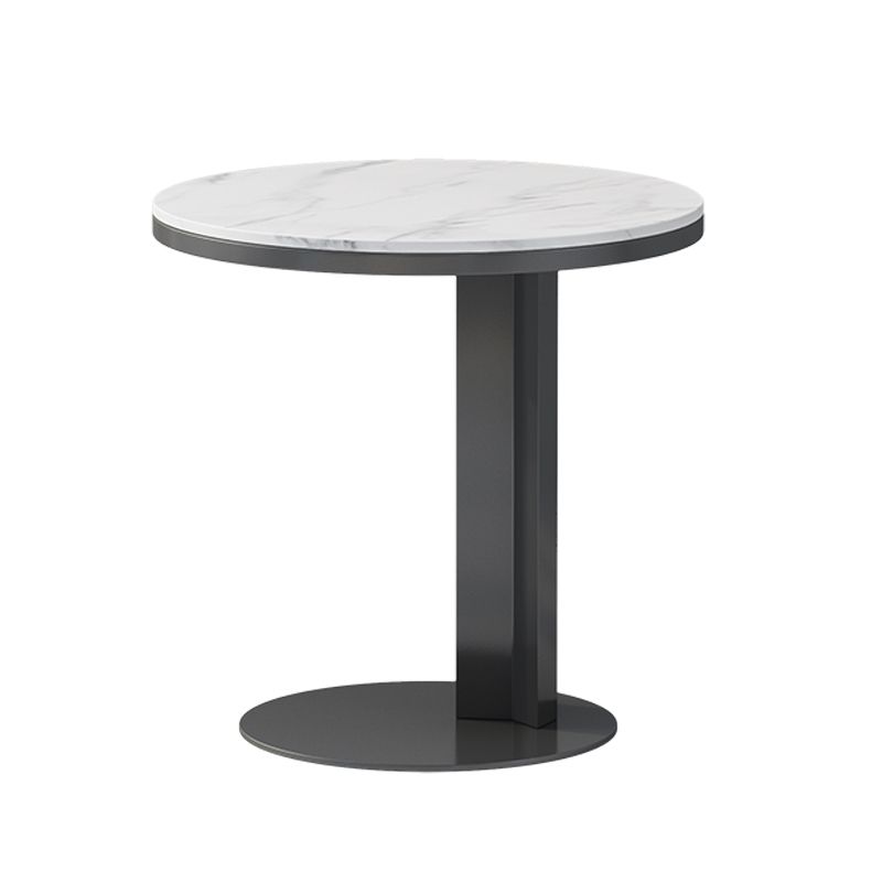 Rustic Sofa Side Accent Table Metal Pedestal Round Living Room Corner Table