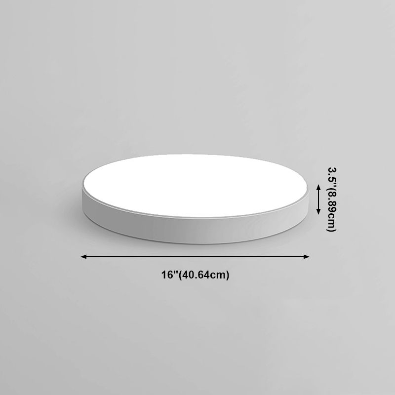 Plafonnier LED circulaire blanc en fer forgé de simplicité moderne avec abat-jour en acrylique