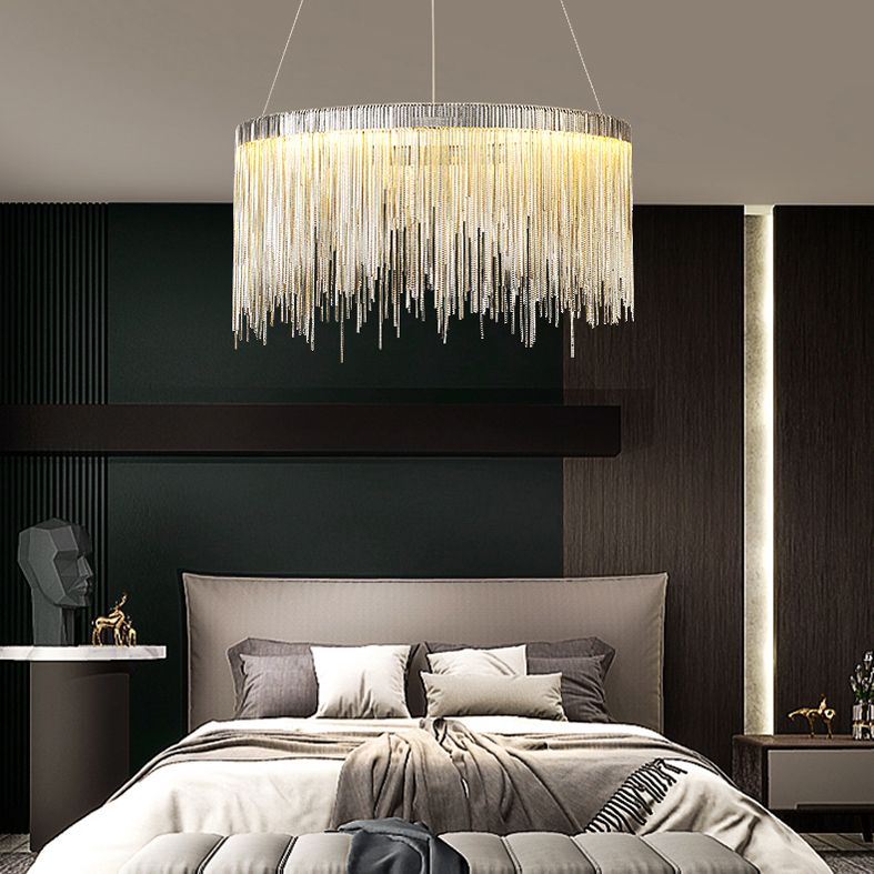 Luz de la cadena de lámpara posmoderna Cadena de metal Luz colgante de luz para sala de estar