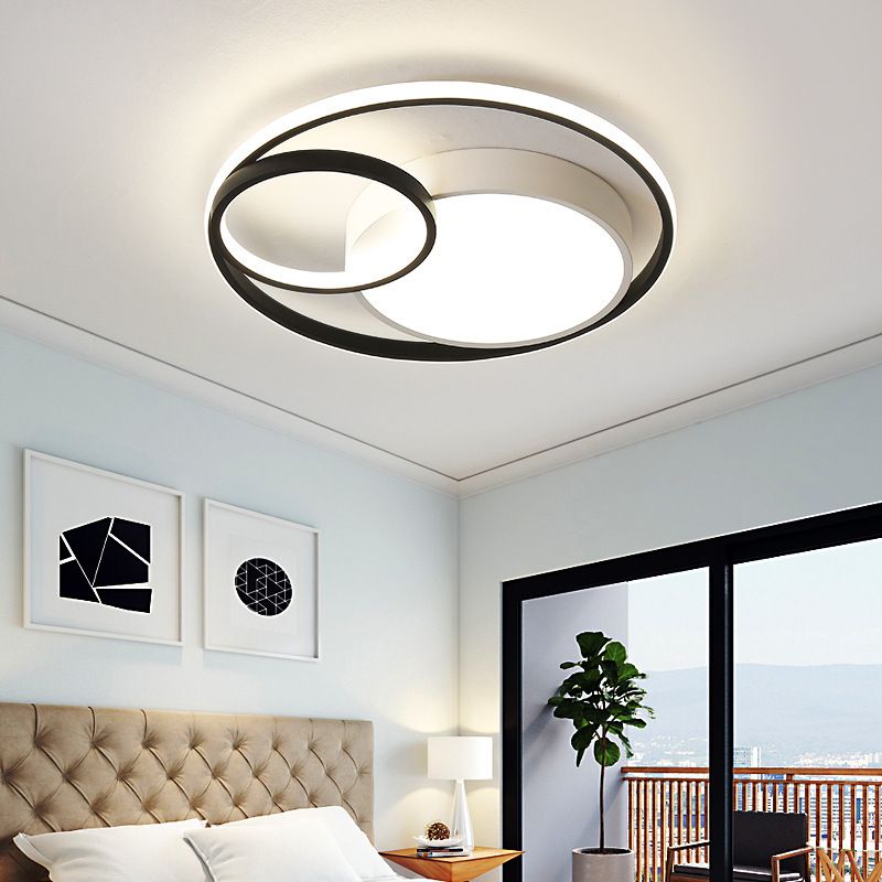 Nordic Halo Ring LED Flush Mount Metal Bedroom Ceiling Flush Mount Light Fixture