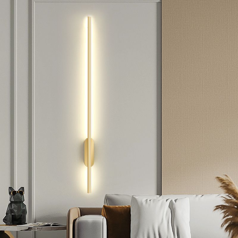 Modern Creative Linear LED Wall Light Wrought Iron Indoor Wall Lamp with Acrylic Shade