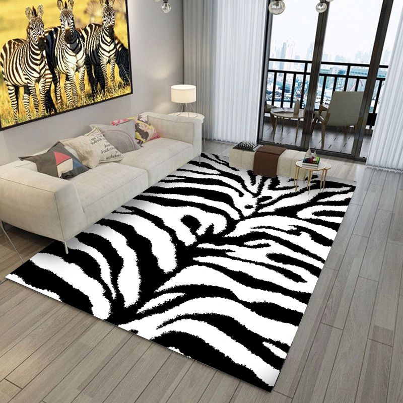 Natural Leopard Printed Rug Polyester Indoor Carpet Non-Slip Backing Area Carpet for Living Room