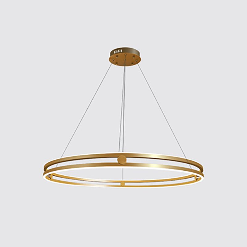 Modern Metal Chandelier Light Fixtures Round Suspension Pendant Lamps