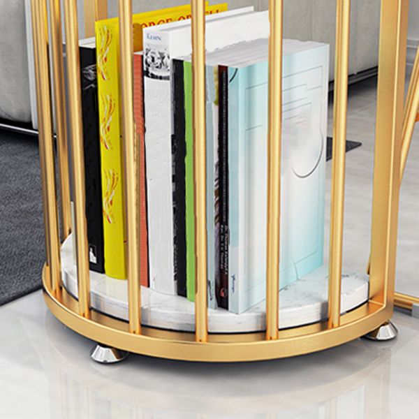 Rounded Corners Top Cocktail Bar Table Industrial Style 42-inch Height Gold Base Bar Table