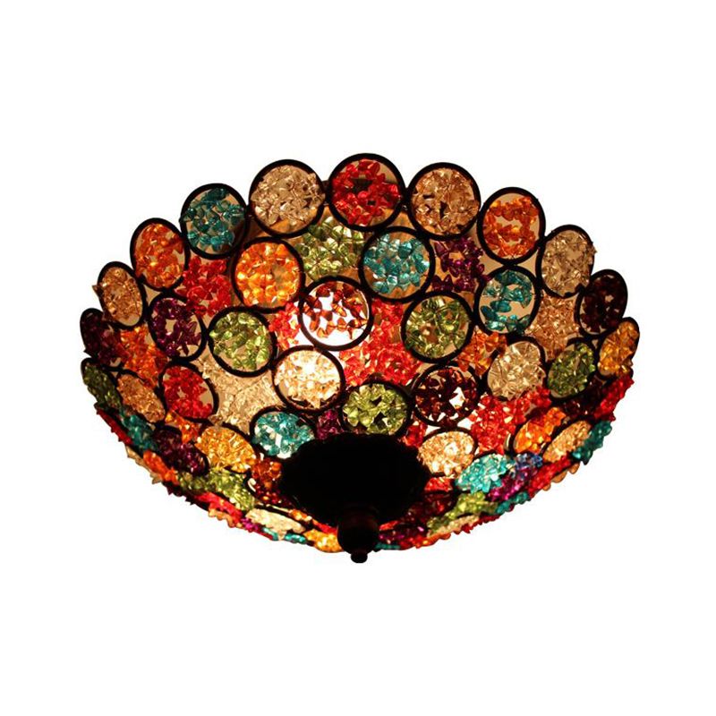 12 "/19.5" W 3/5 - Testa Flush Light Decorative Bowl Metallic Massimale Flush Montaggio con Acrylic Design in Brass for Living Room