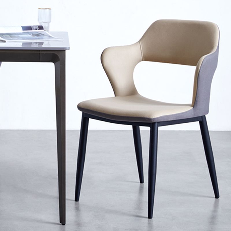 Minimalistische stijl gestoffeerde zijstoelen Open achterstoelen achterstoelen voor thuis